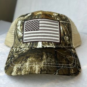 American Flag Camo Trucker Hat Mesh SnapBack Cap